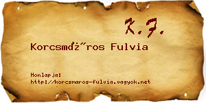 Korcsmáros Fulvia névjegykártya